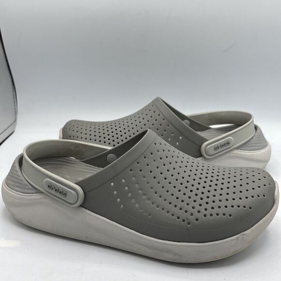 Crocs Shoes - Crocs Lite Ride  Clog Womens 8  Mens 6 Grey Lightweight Slip-On Ankle Strap